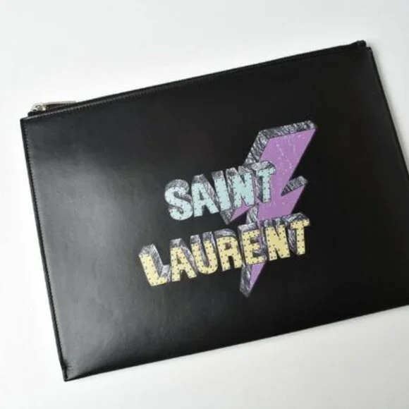 Saint Laurent Ipad Mini Case Clutch Bag IPAD Tablet Case Logo - Picture 2 of 9